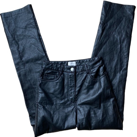 Aritzia Wilifred Vegan Leather Melina Pant High Waist Biker Celeb Goth Mobwife-0 - Picture 2 of 14